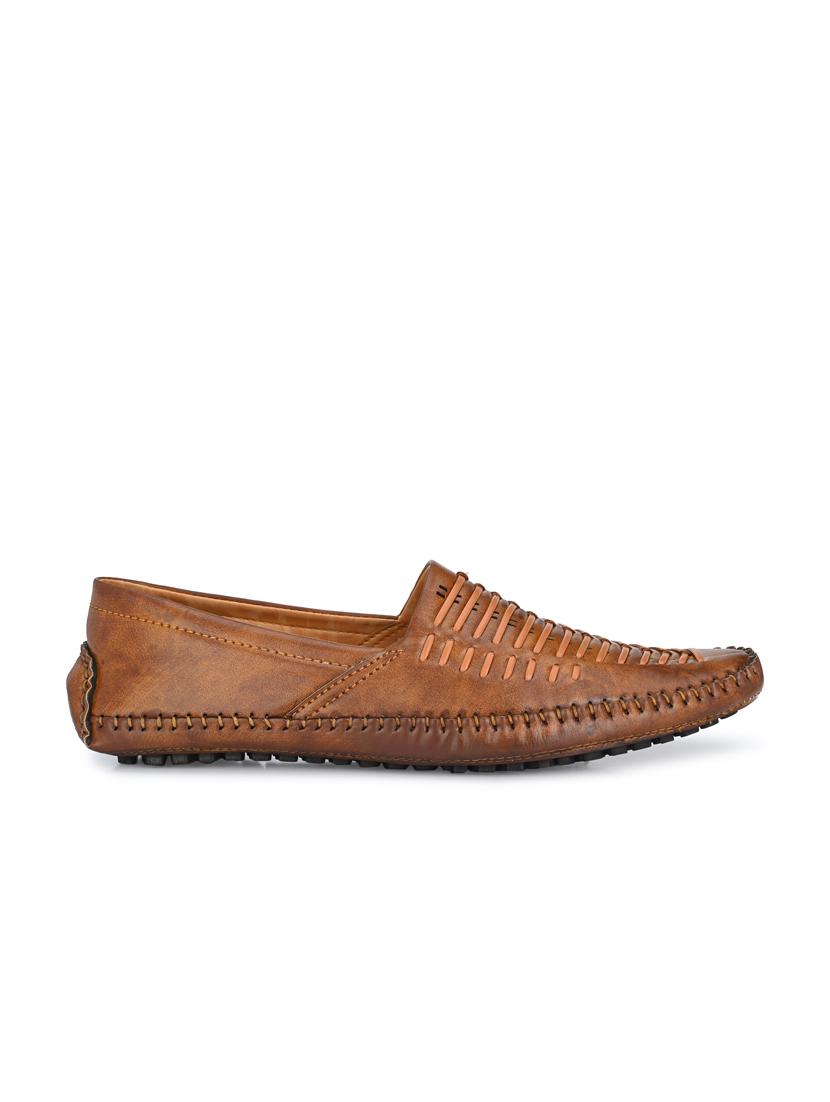 tan synthetic slip on loafers - 18736959 -  Standard Image - 1