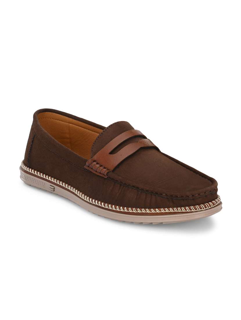 brown suede slip on loafers