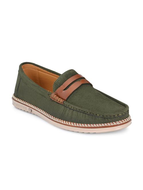 green suede slip on loafers - 18736971 - Standard Image - 0