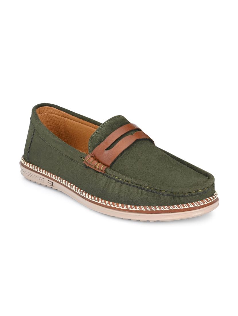 green suede slip on loafers - 18736971 - Zoom Image - 0