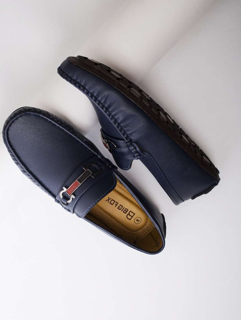 men blue slip on horsebit loafers - 18736988 - Zoom Image - 0