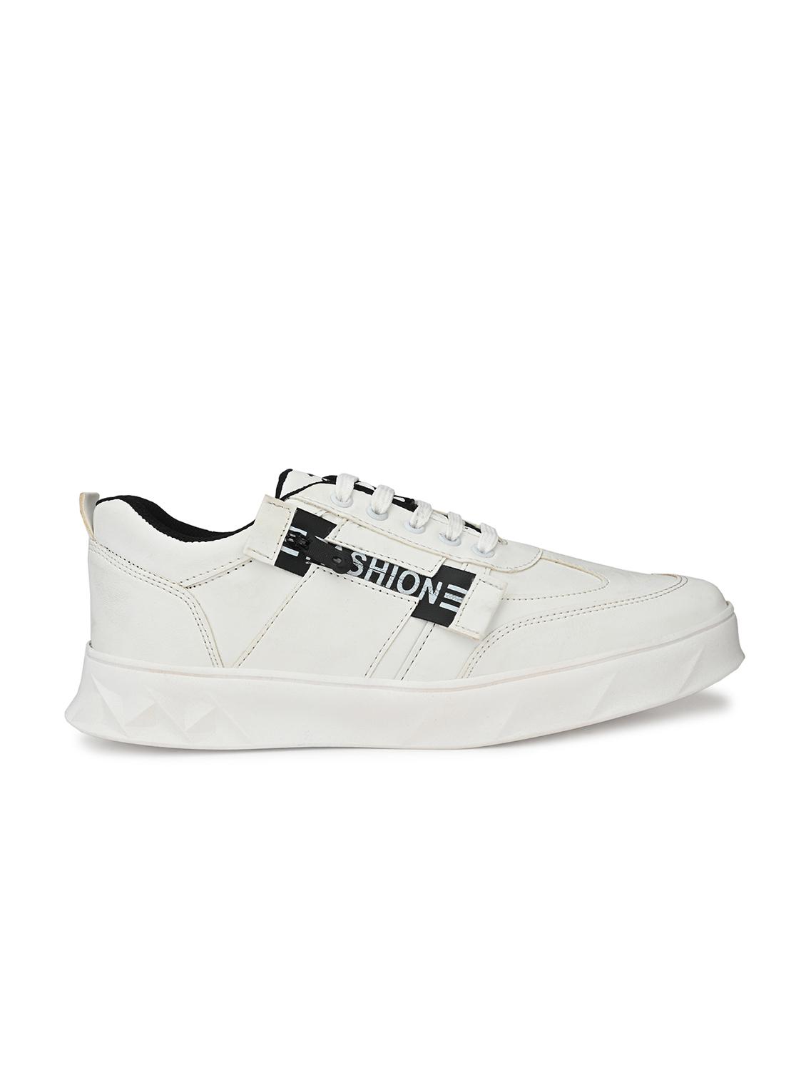 white synthetic lace up sneakers - 18737014 -  Standard Image - 1