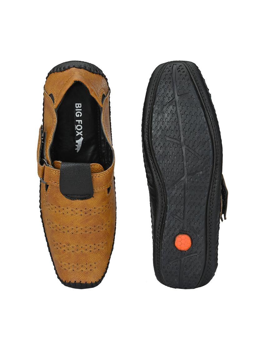 tan synthetic & mesh slip on sandals - 18737118 - Standard Image - 4