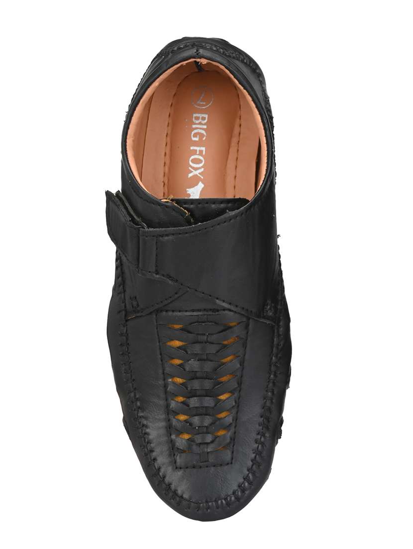 black synthetic & mesh slip on sandals - 18737136 -  Standard Image - 4