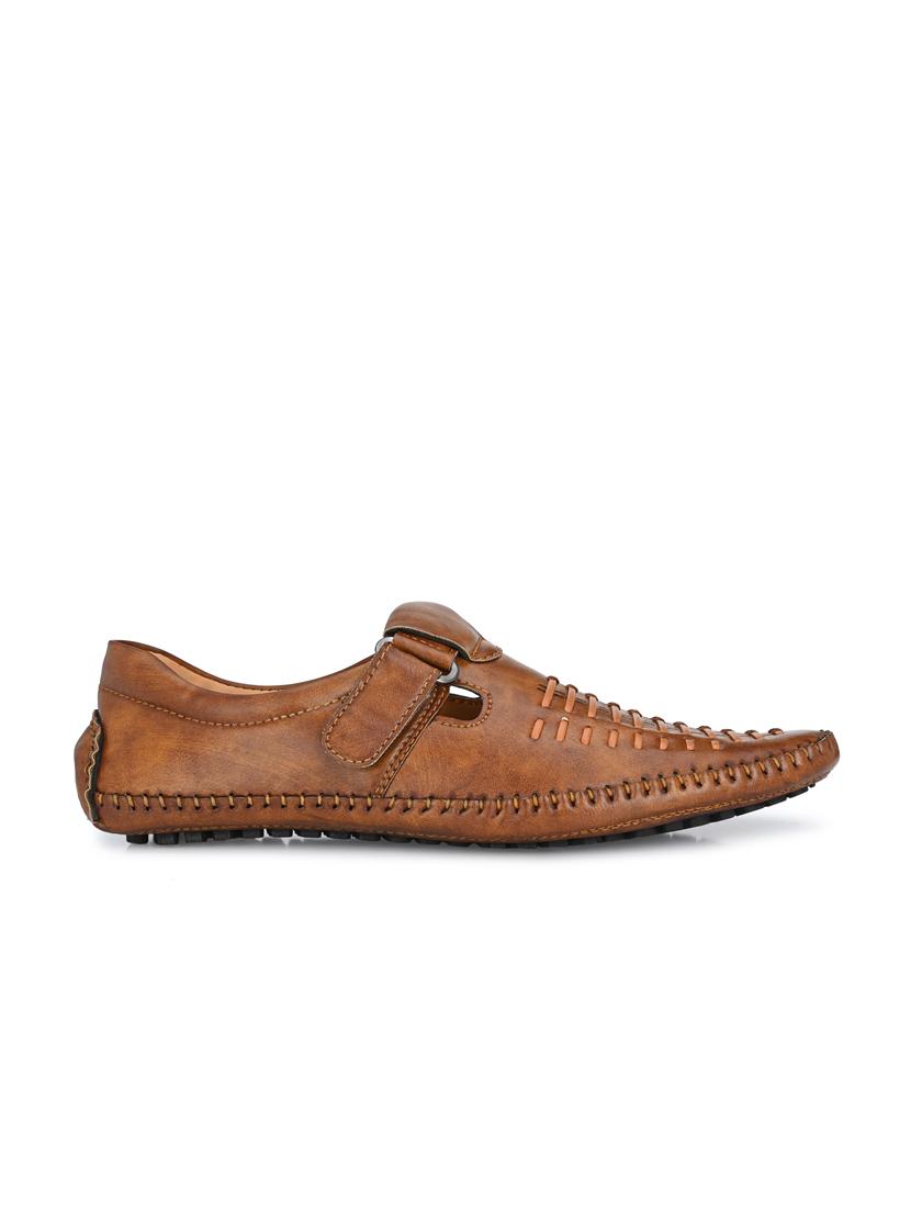 tan synthetic & mesh slip on sandals - 18737149 -  Standard Image - 1