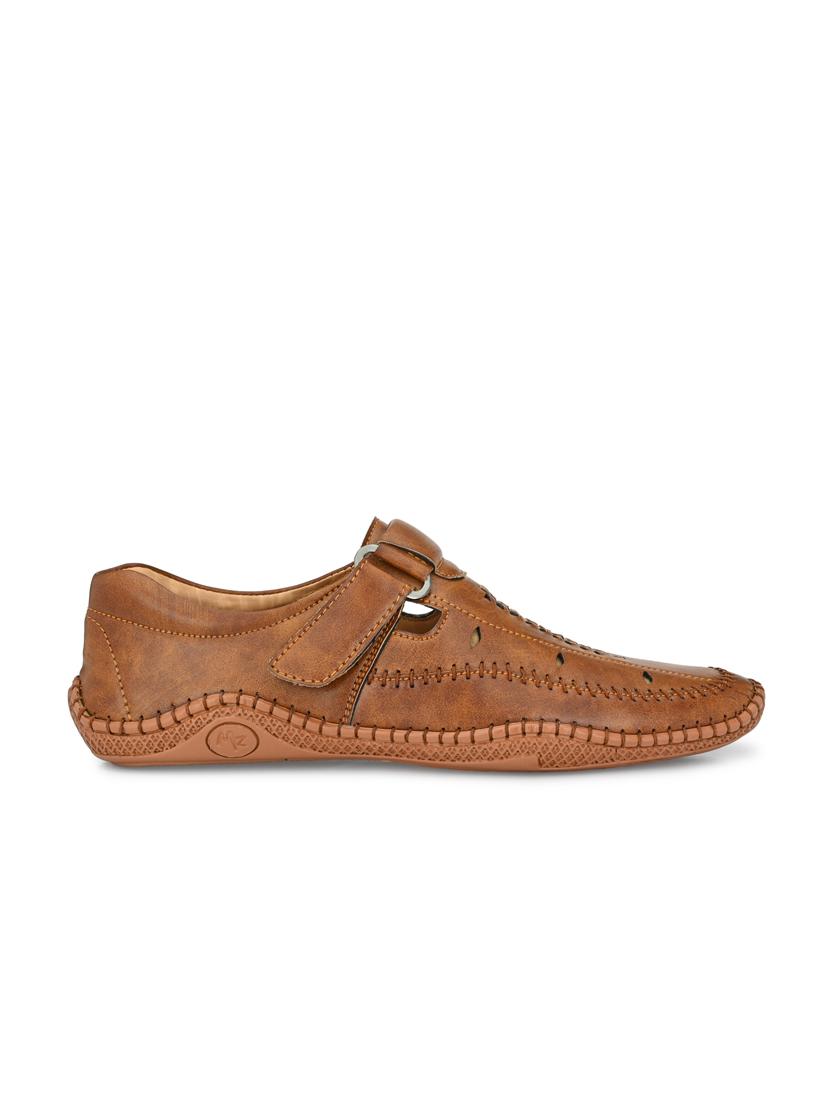 tan synthetic & mesh slip on sandals - 18737158 -  Standard Image - 1