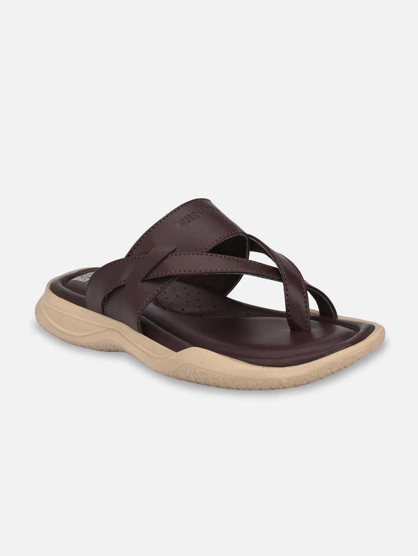 brown synthetic & mesh slip on sandals - 18737159 - Standard Image - 1