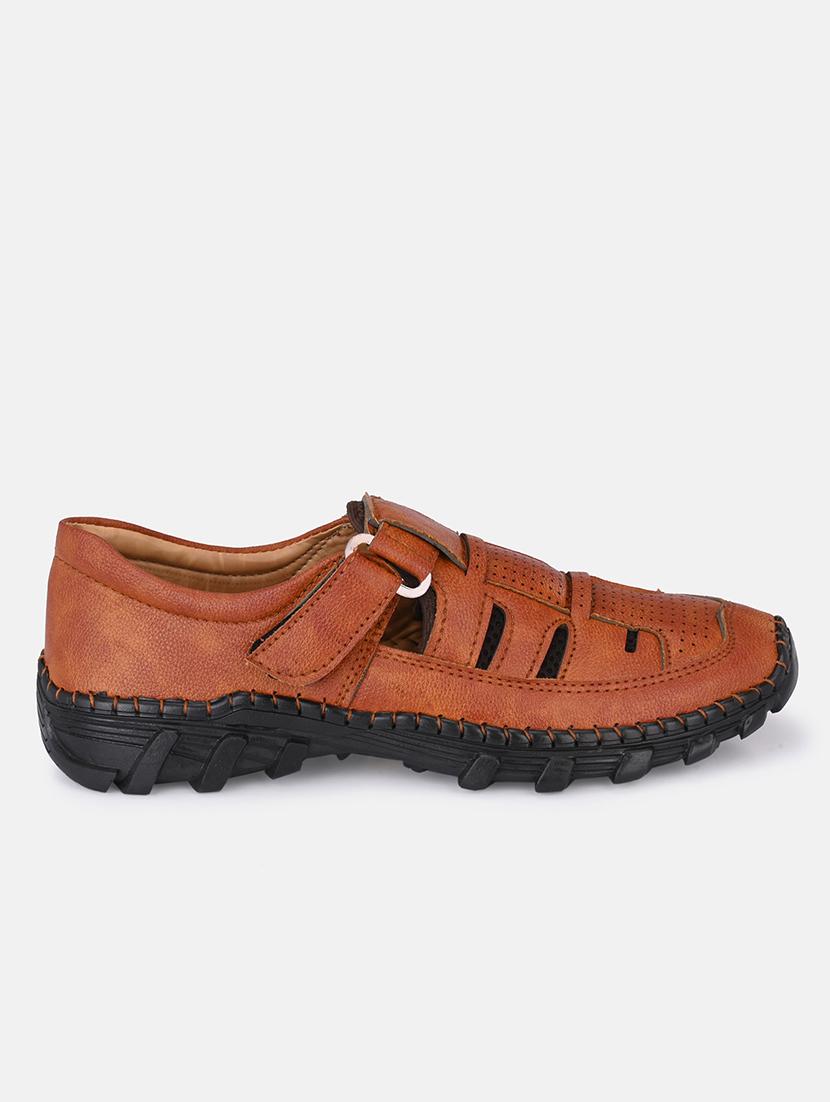 tan synthetic & mesh slip on sandals - 18737169 - Standard Image - 1