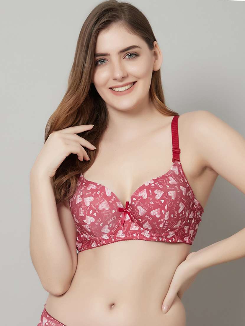 red printed t-shirt bra