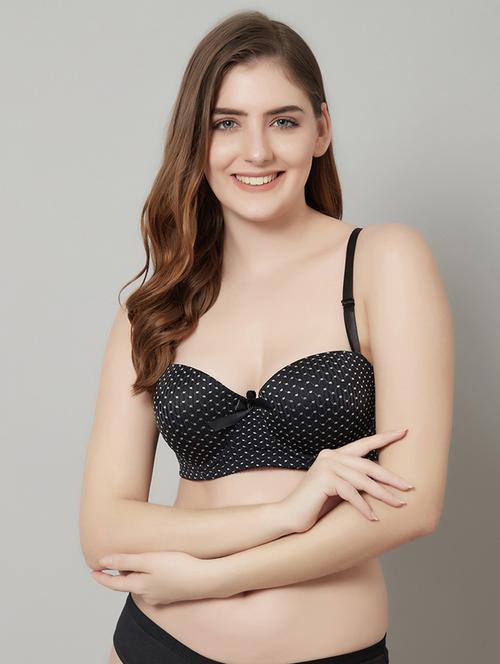 black printed balconette bra - 18737194 - Standard Image - 0