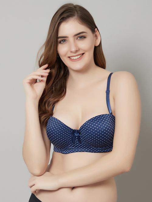 blue printed balconette bra - 18737195 - Standard Image - 0
