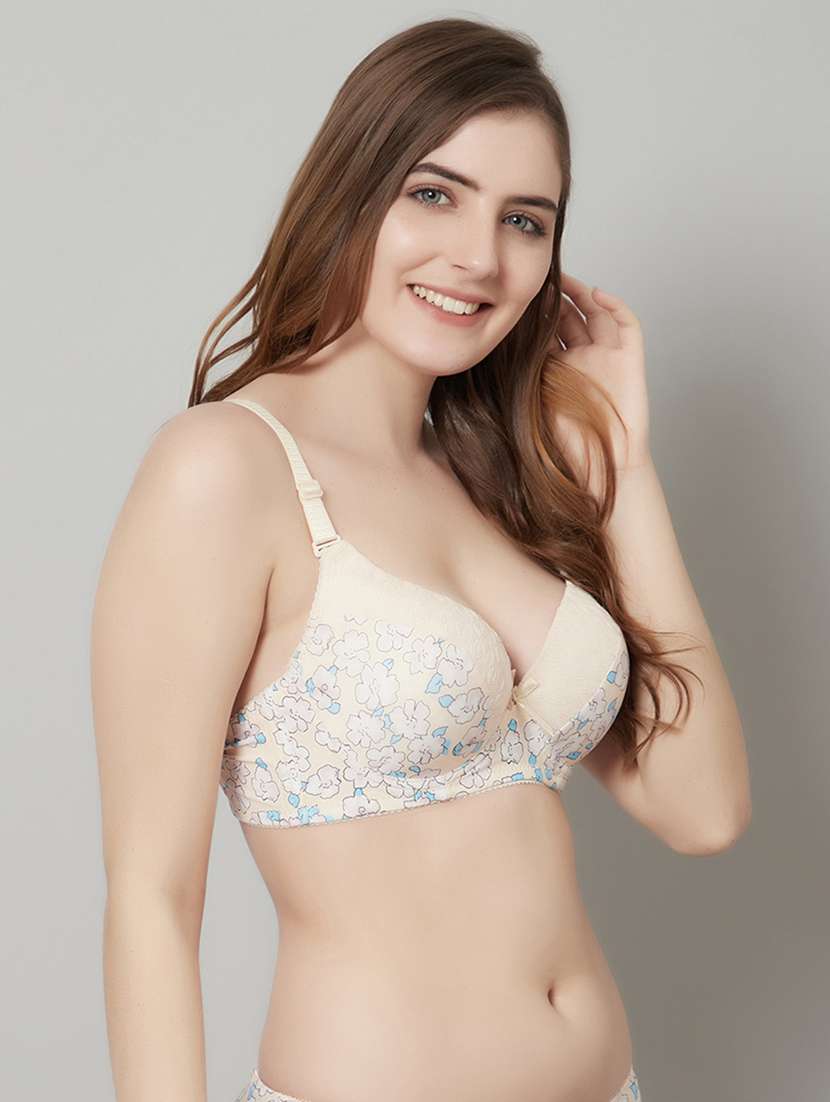 beige printed t-shirt bra - 18737199 -  Standard Image - 1