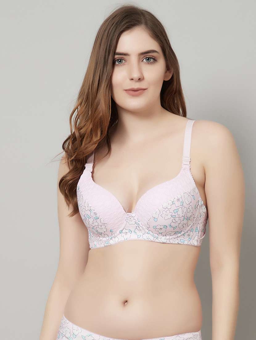pink printed t-shirt bra