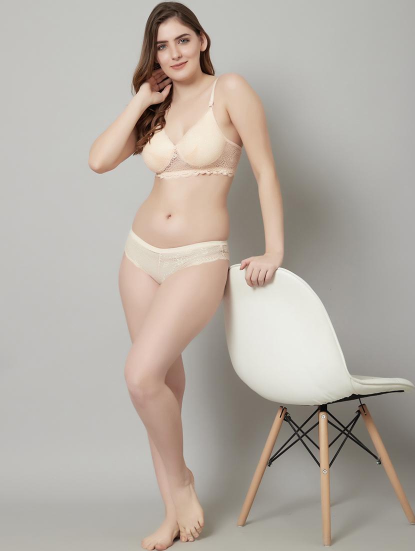 beige lace bras and panty set - 18737896 - Standard Image - 4