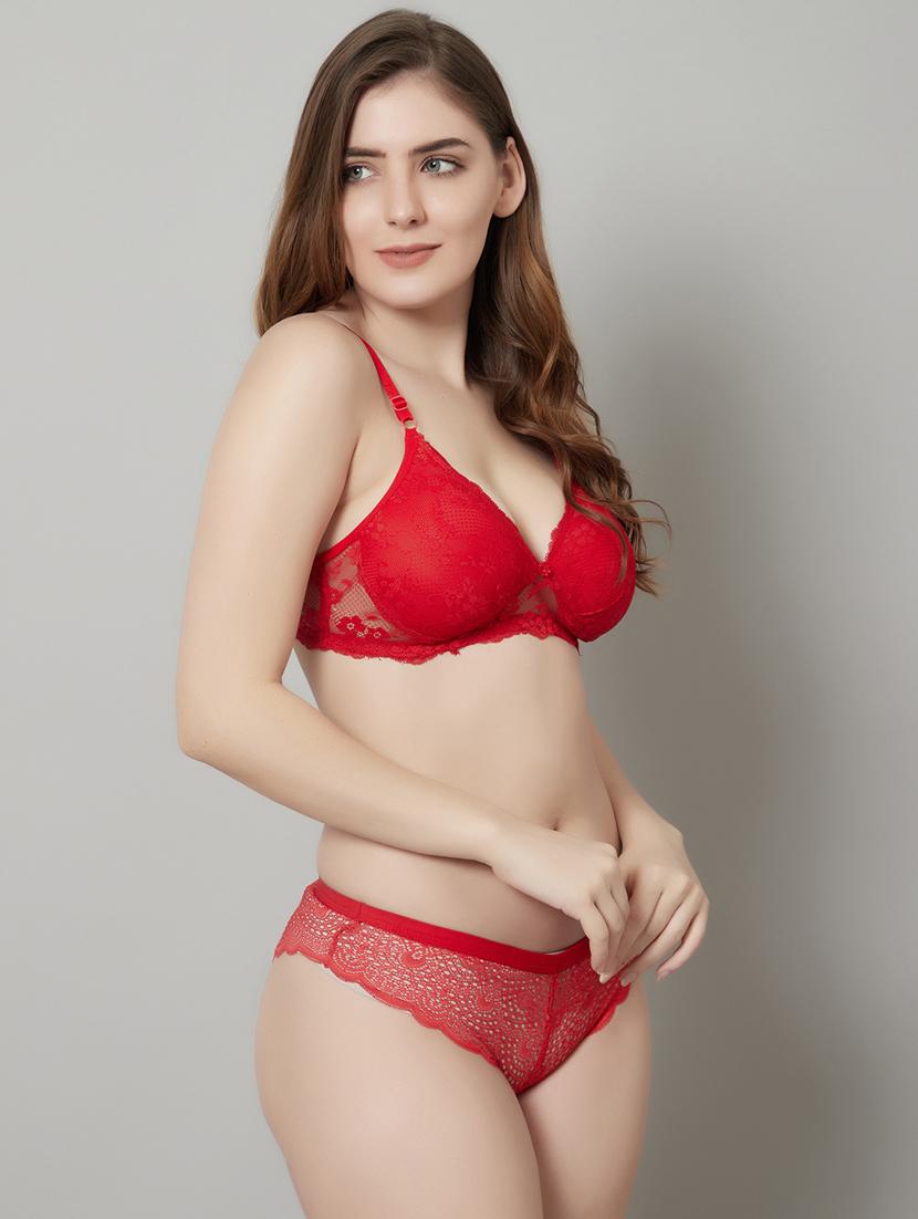 red lace bras and panty set - 18737901 - Standard Image - 1