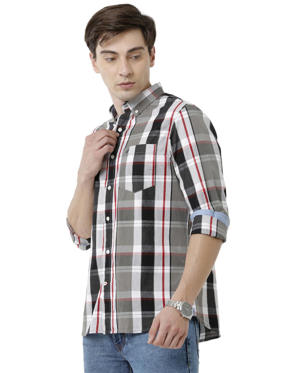 grey checkered casual shirt - 18738069 -  Standard Image - 1