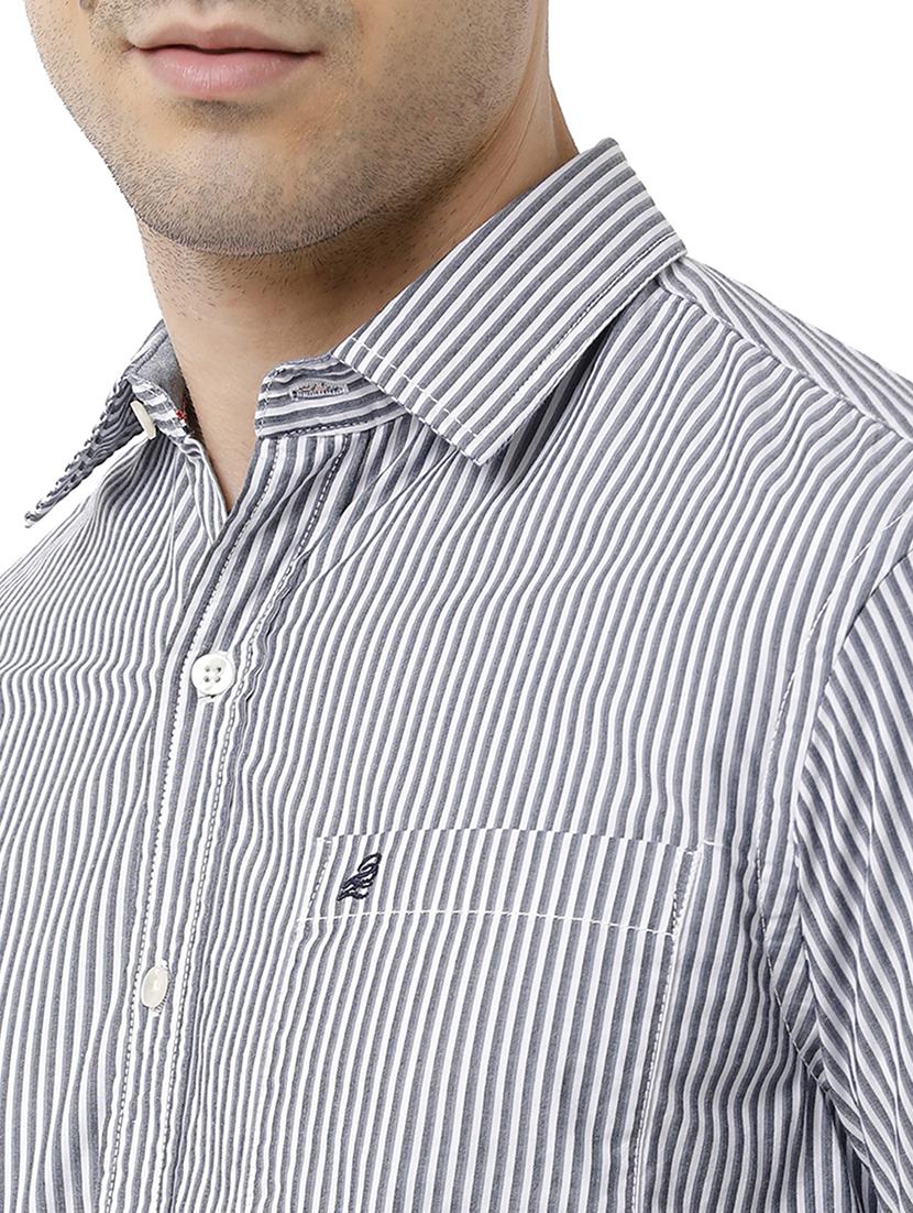grey striped casual shirt - 18738287 - Standard Image - 4
