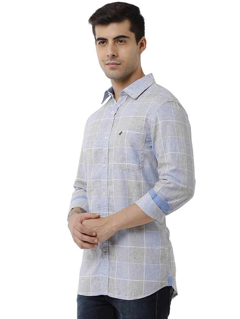 blue checkered casual shirt - 18738317 -  Standard Image - 1