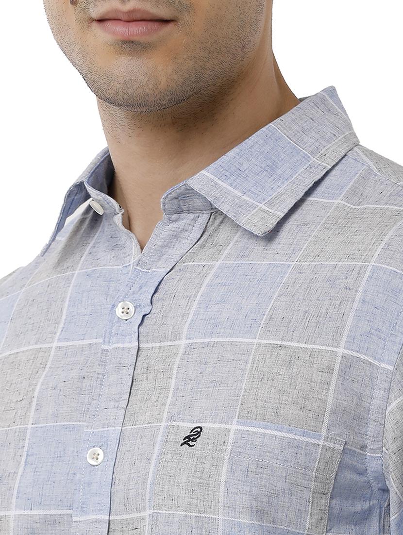 blue checkered casual shirt - 18738317 - Standard Image - 4