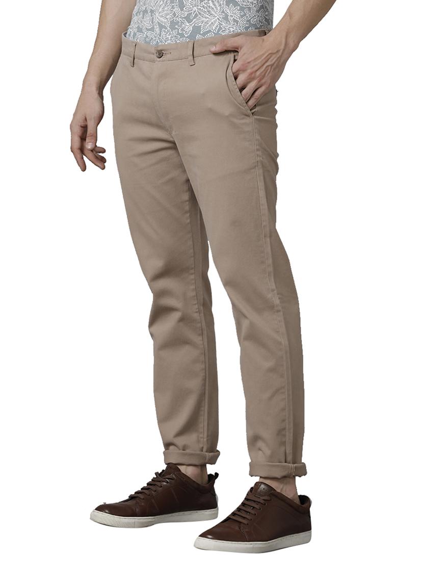 brown cotton chinos casual trousers - 18738611 - Standard Image - 1
