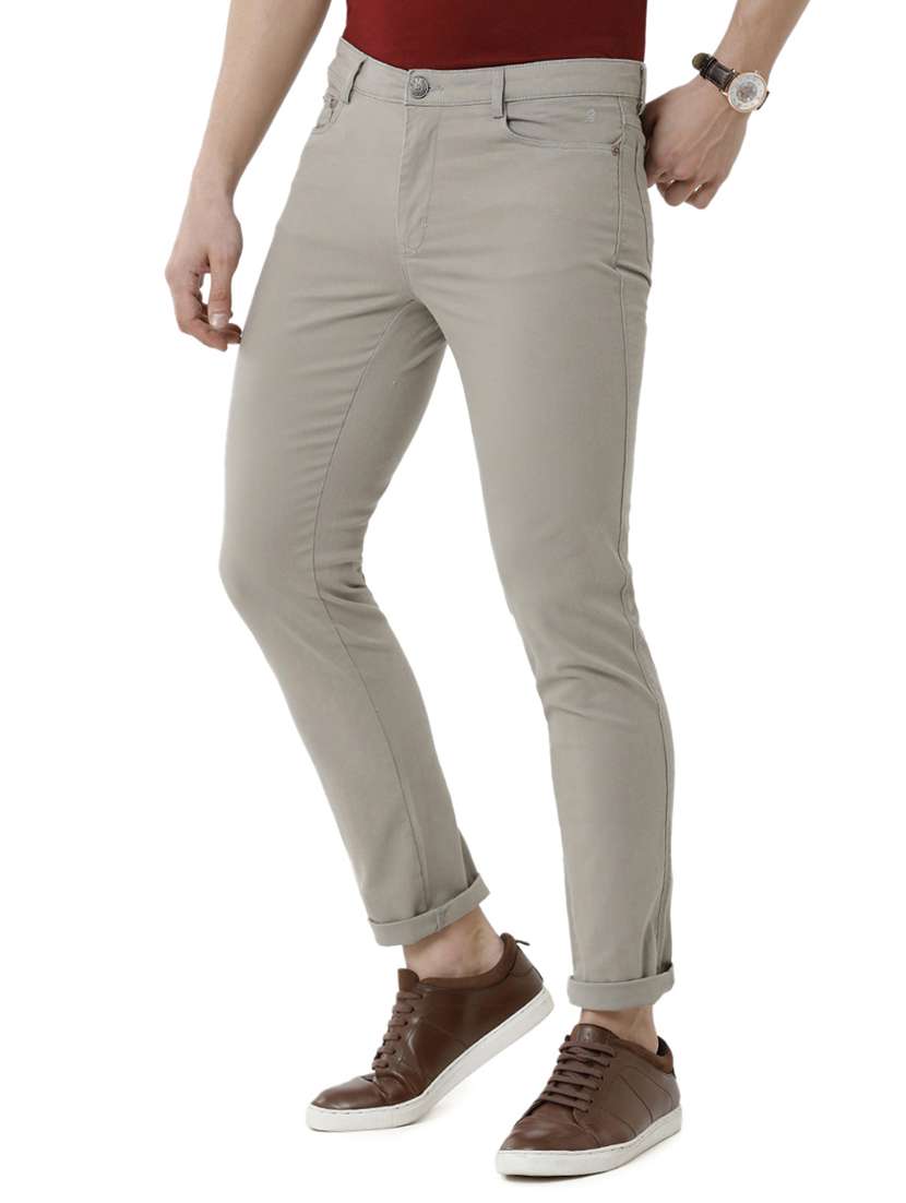 beige cotton chinos casual trousers - 18738644 -  Standard Image - 1