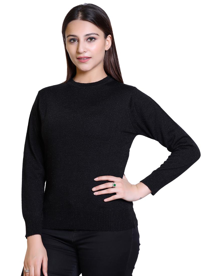 black solid woolen cardigan - 18738970 - Standard Image - 1
