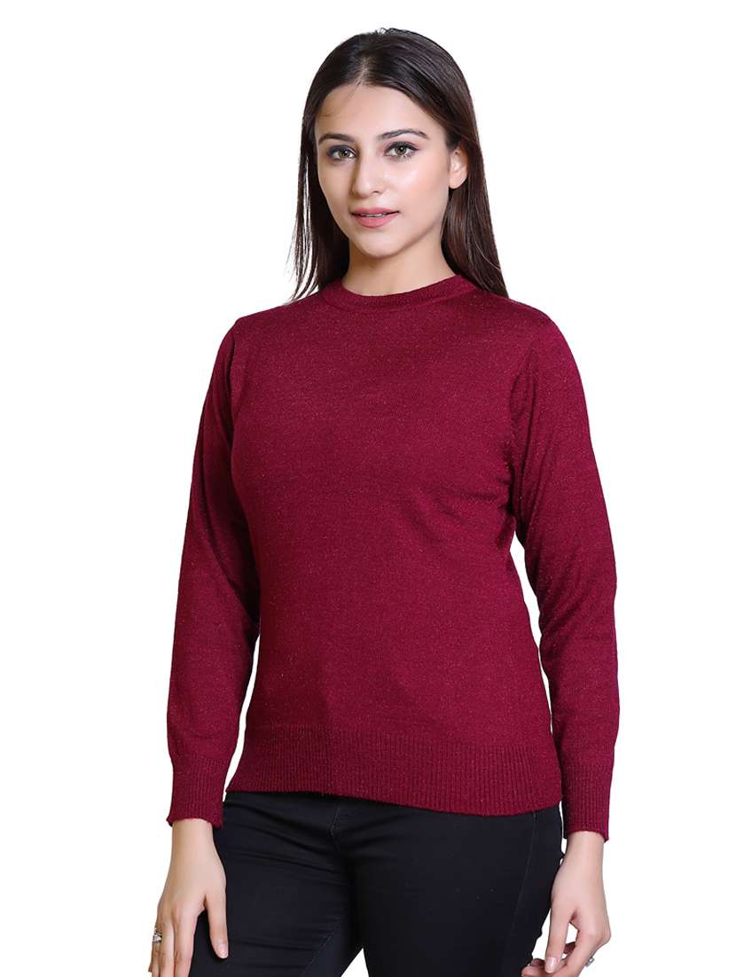 round neck solid pullover  - 18738971 -  Standard Image - 1