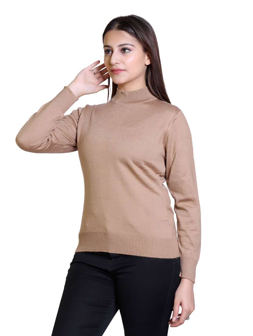 high neck solid wool cardigan - 18738975 -  Standard Image - 1