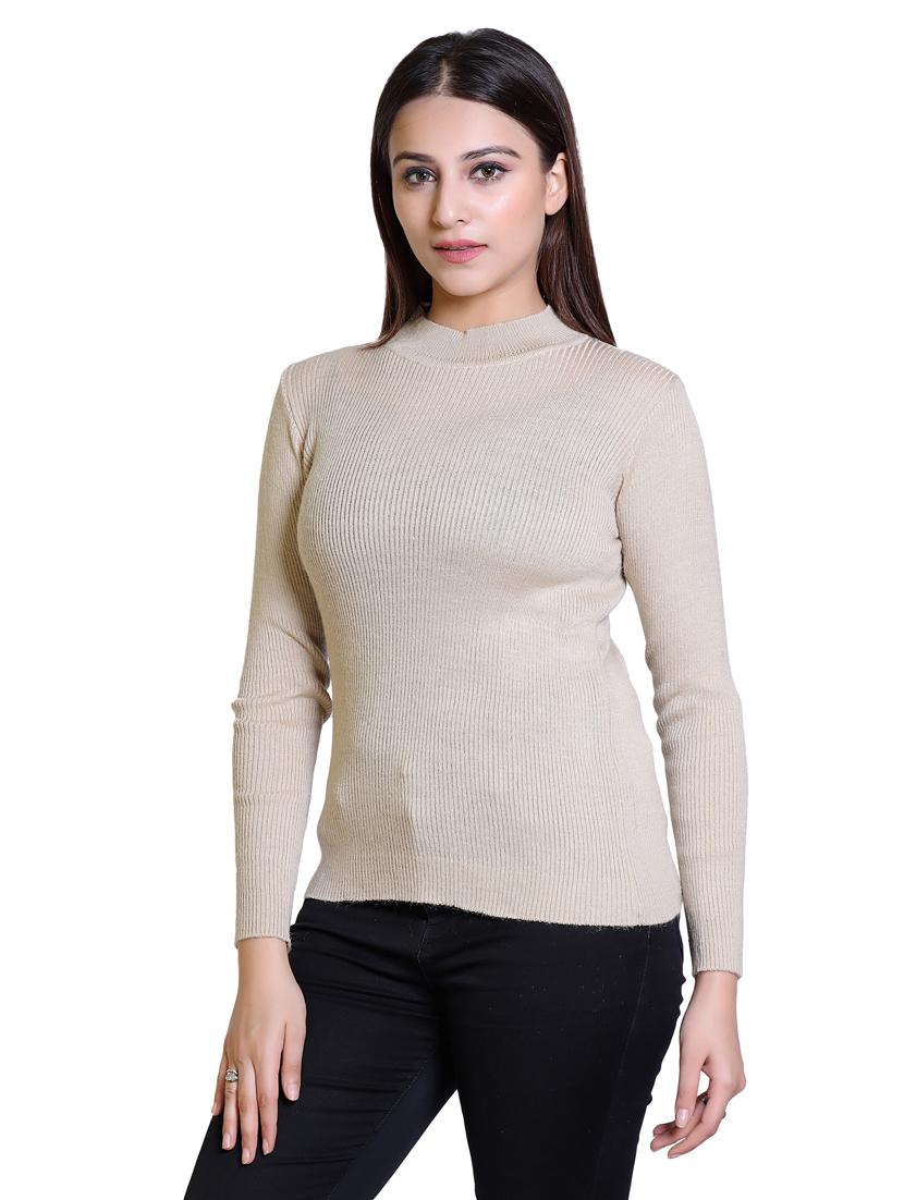 high neck solid pullover - 18738978 - Standard Image - 1