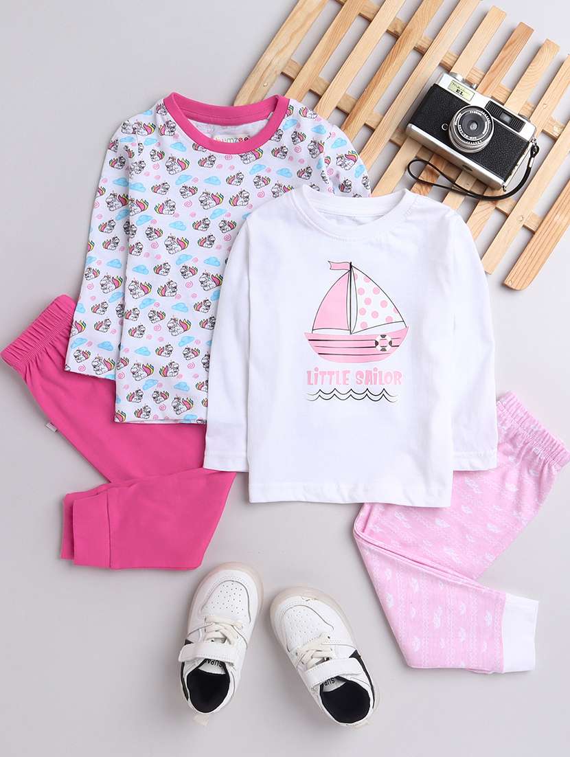 girls multi color nightwear combo