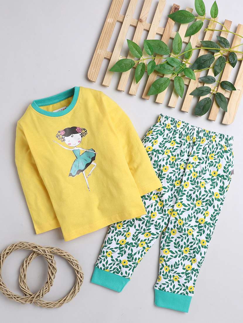 pink printed nightwear set