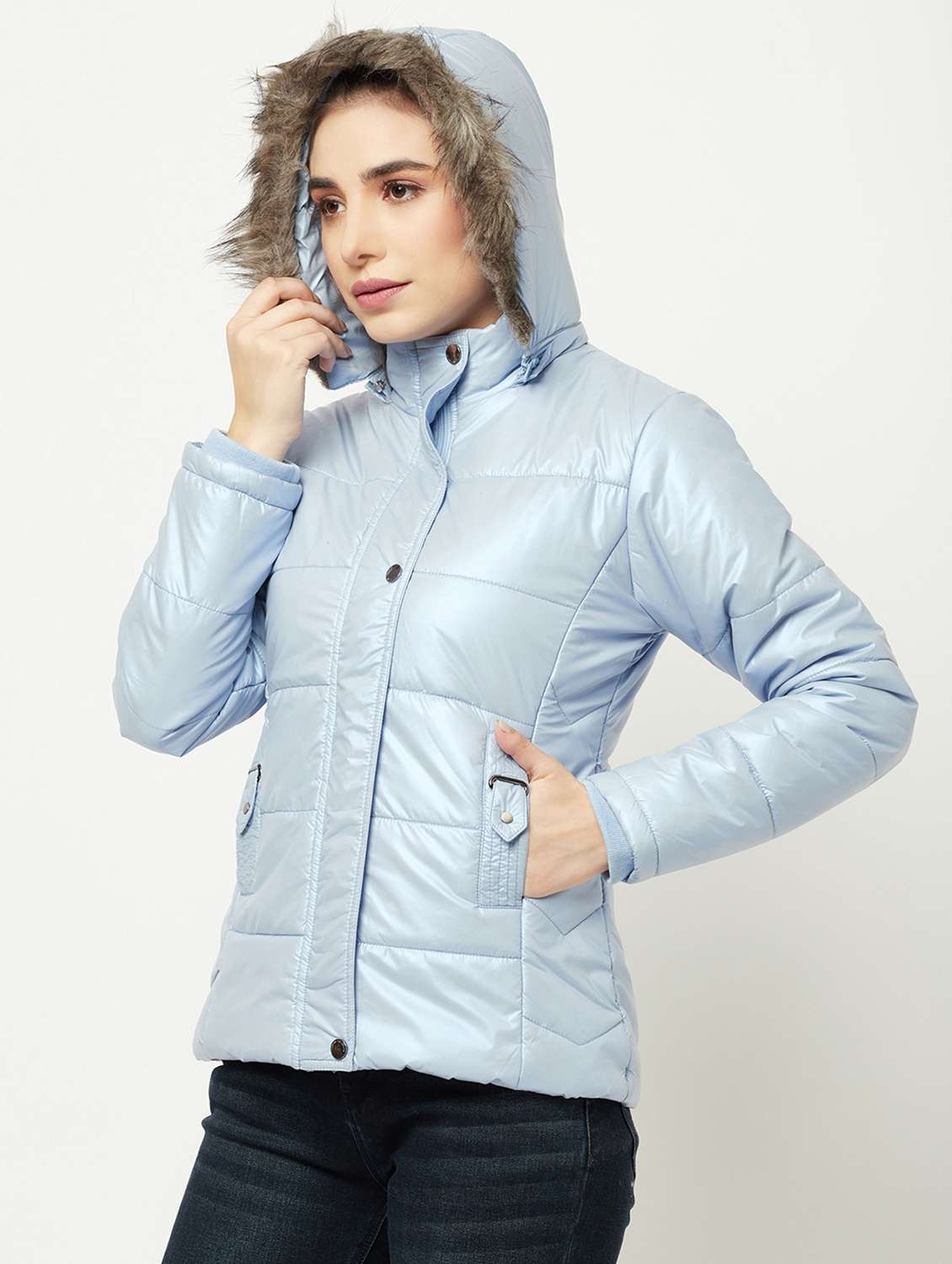 hooded neck quilted jacket - 18739039 -  Standard Image - 1