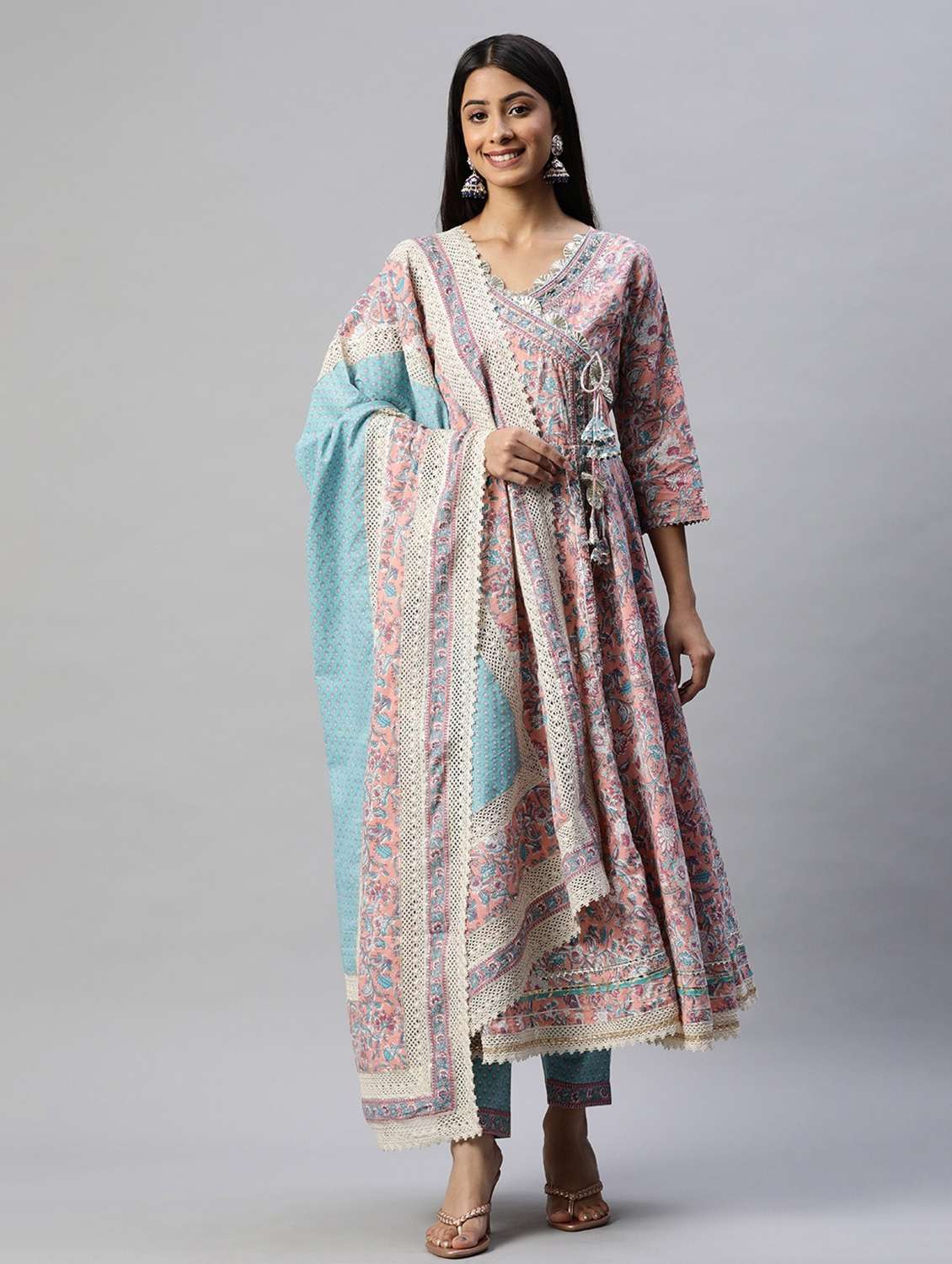 pink cotton suit  set