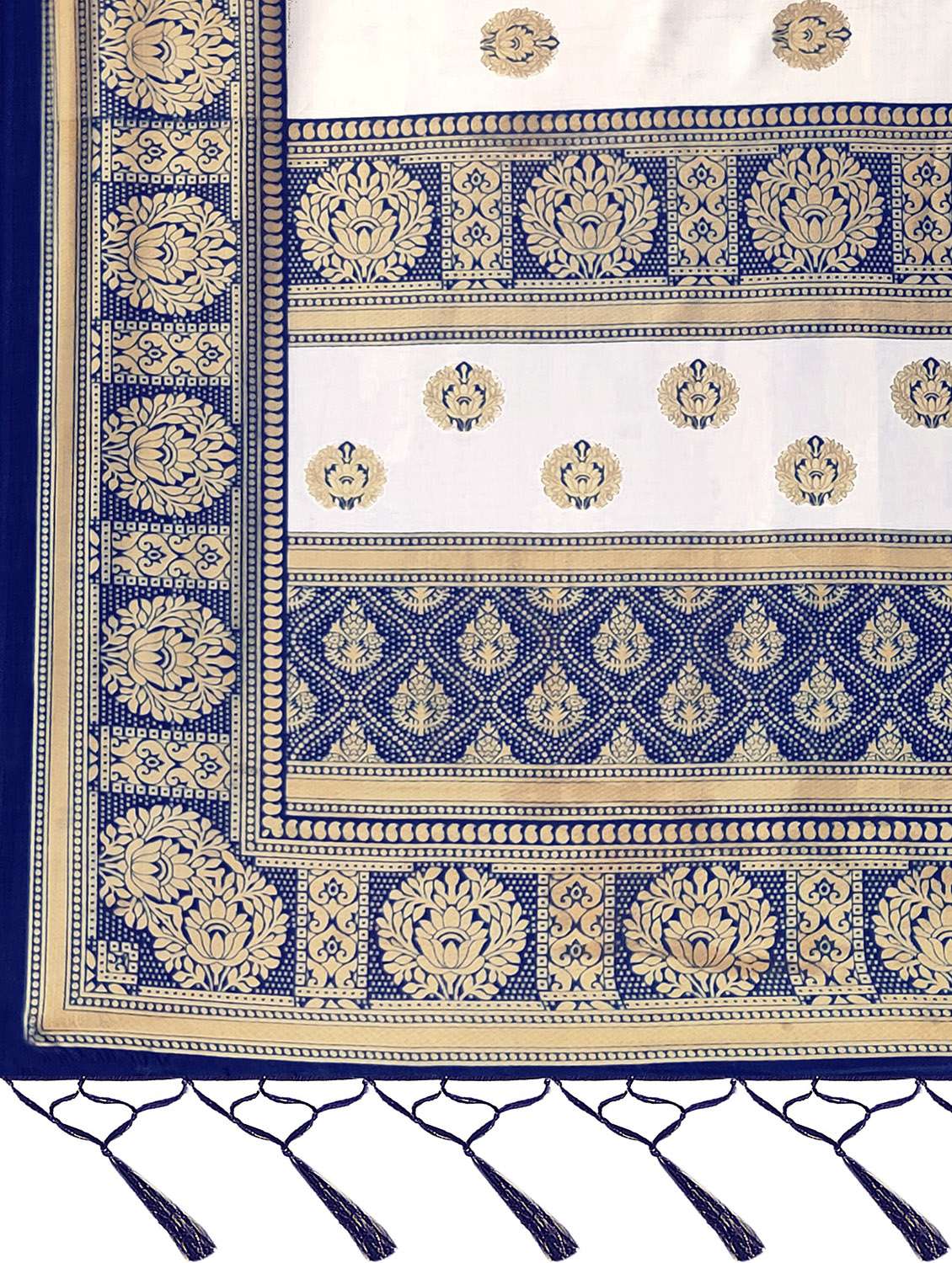 women's self design white colored saree with blouse - 18739399 -  Standard Image - 4