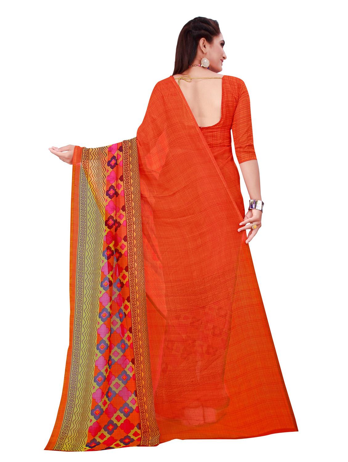 multi coloured printed saree set with blouse - 18740800 - Standard Image - 4