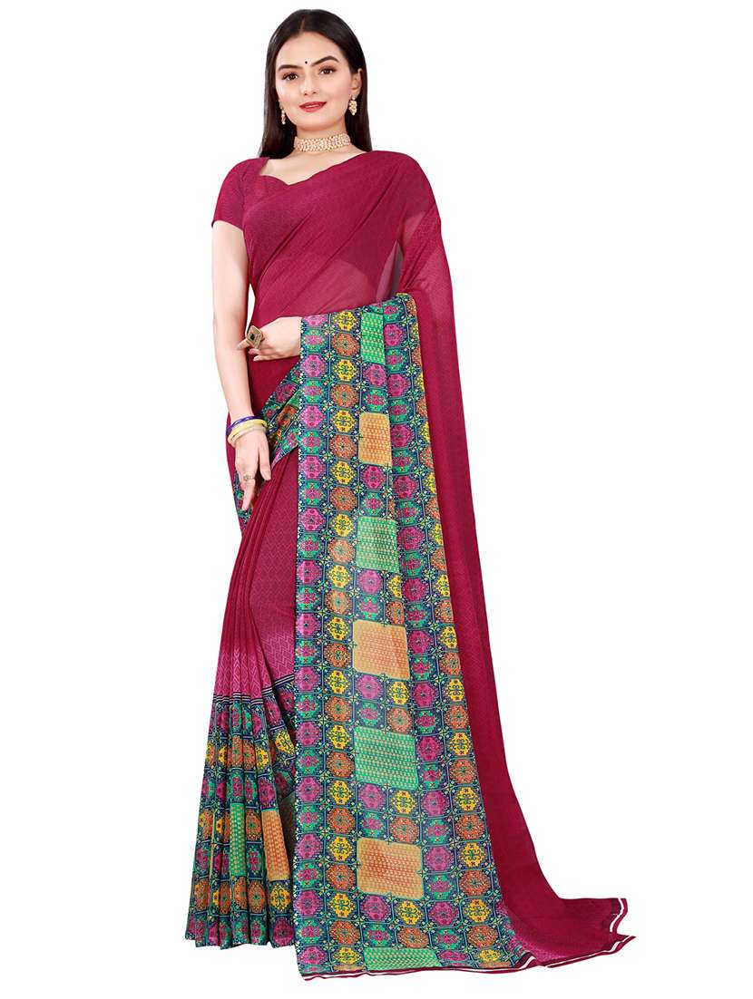 women's saree combo with blouse - 18741621 - Standard Image - 1