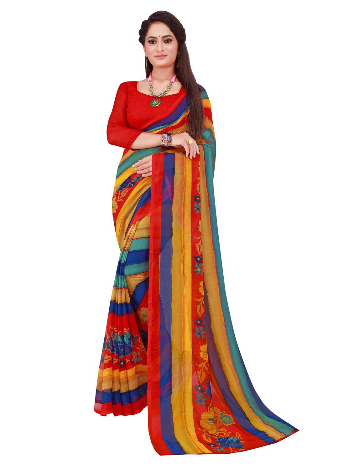 multi colored combo saree with blouse - 18741912 - Standard Image - 1