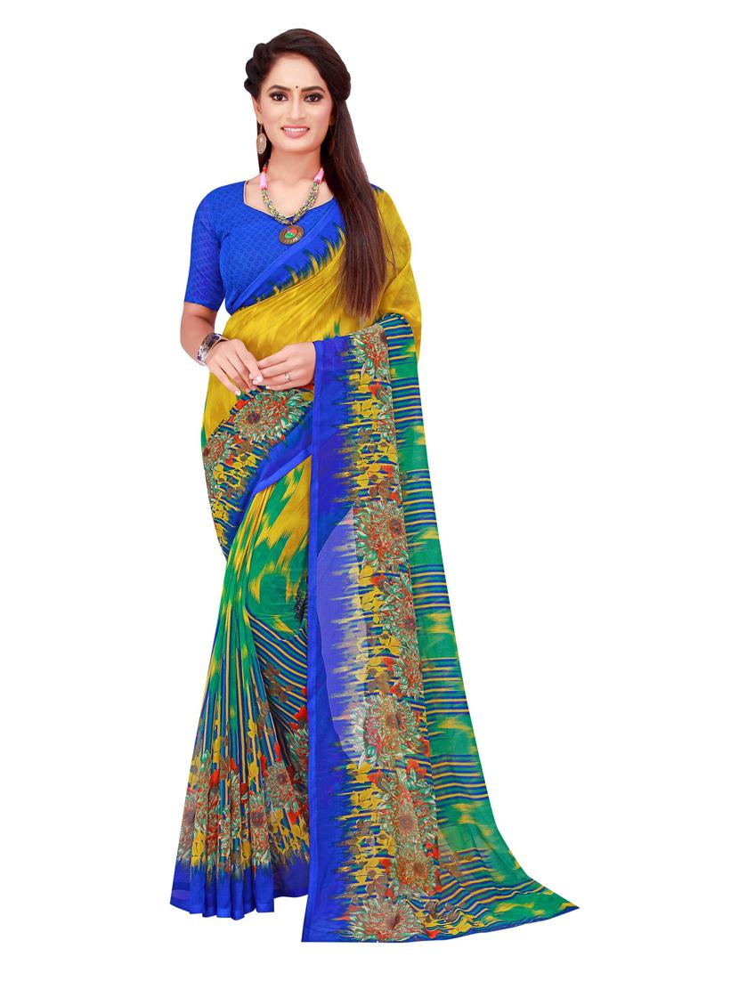 pack of 2 printed sarees with blouse - 18742319 -  Standard Image - 1