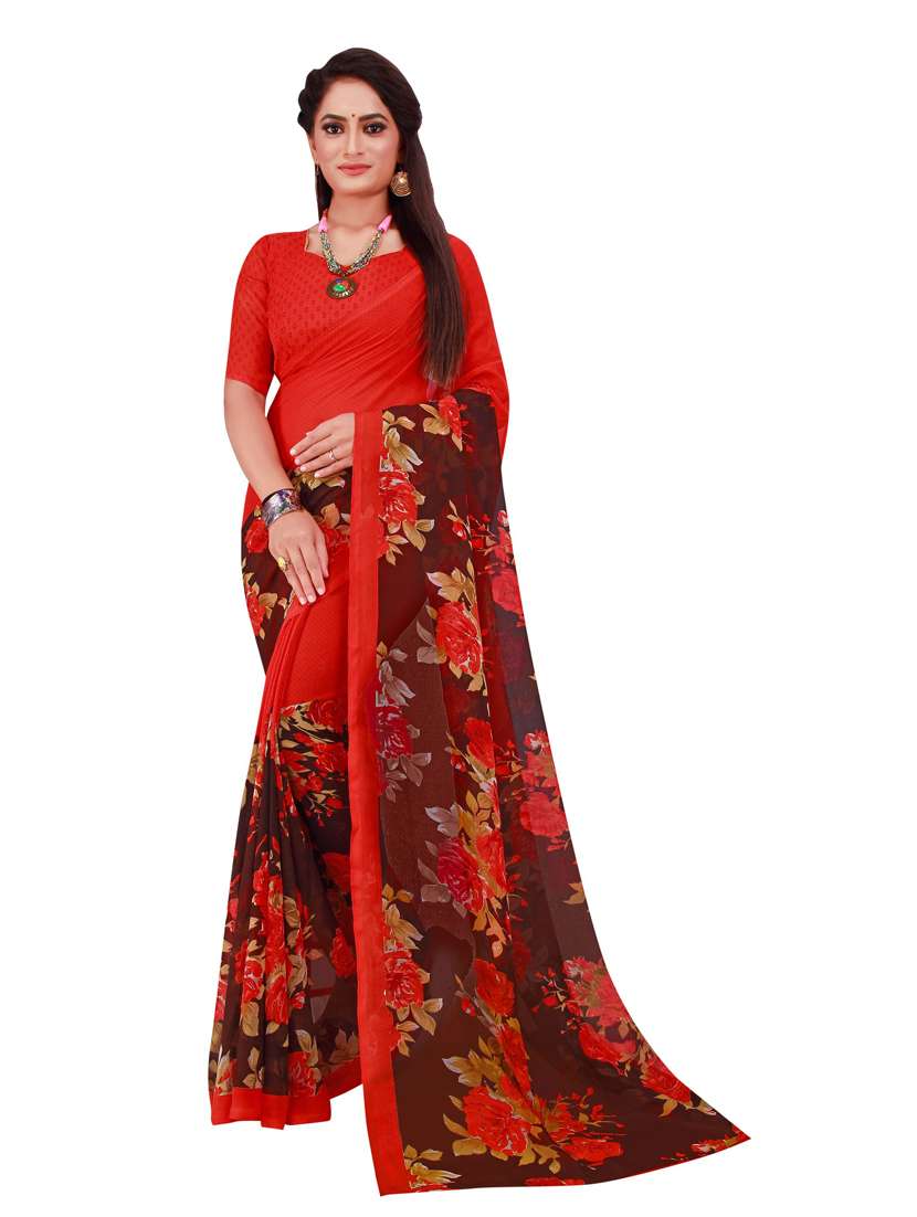 pack of 2 printed sarees with blouse - 18742350 -  Standard Image - 1