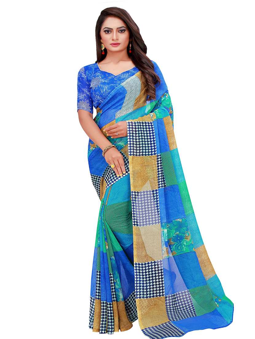 women's saree combo with blouse - 18742564 - Standard Image - 1