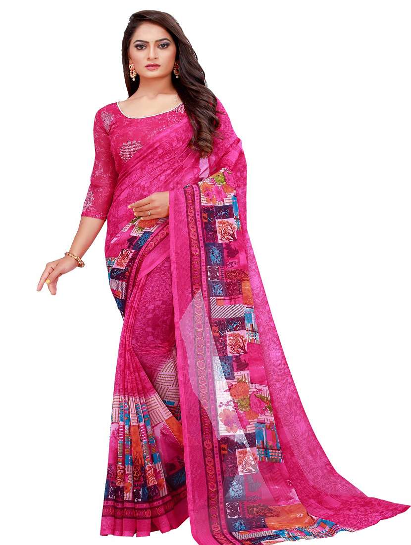 women's saree combo with blouse - 18742659 - Standard Image - 1
