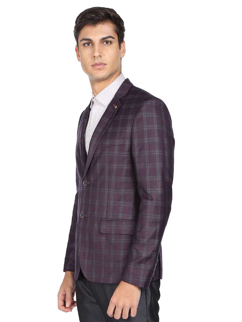 purple checked formal blazer - 18742785 -  Standard Image - 1