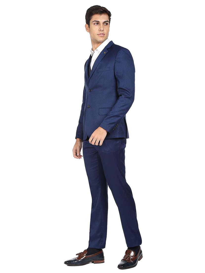 navy blue solid suit set - 18742945 -  Standard Image - 1