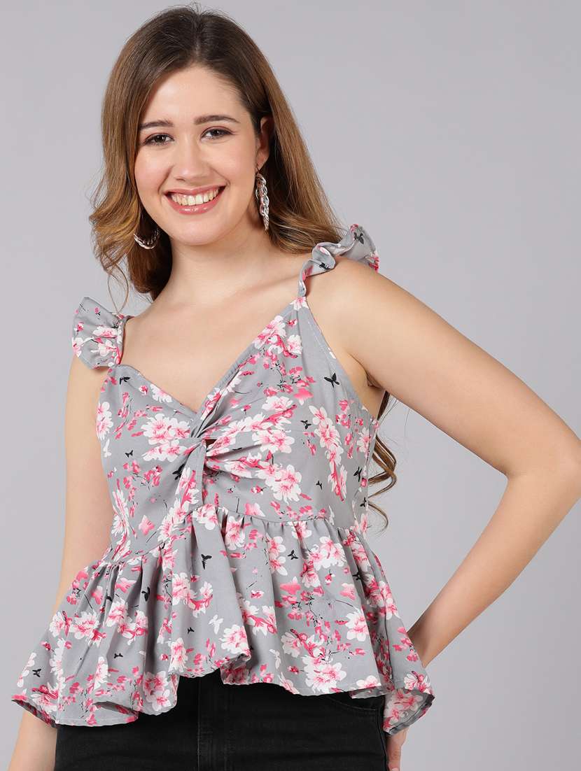 women's crop shoulder strap top