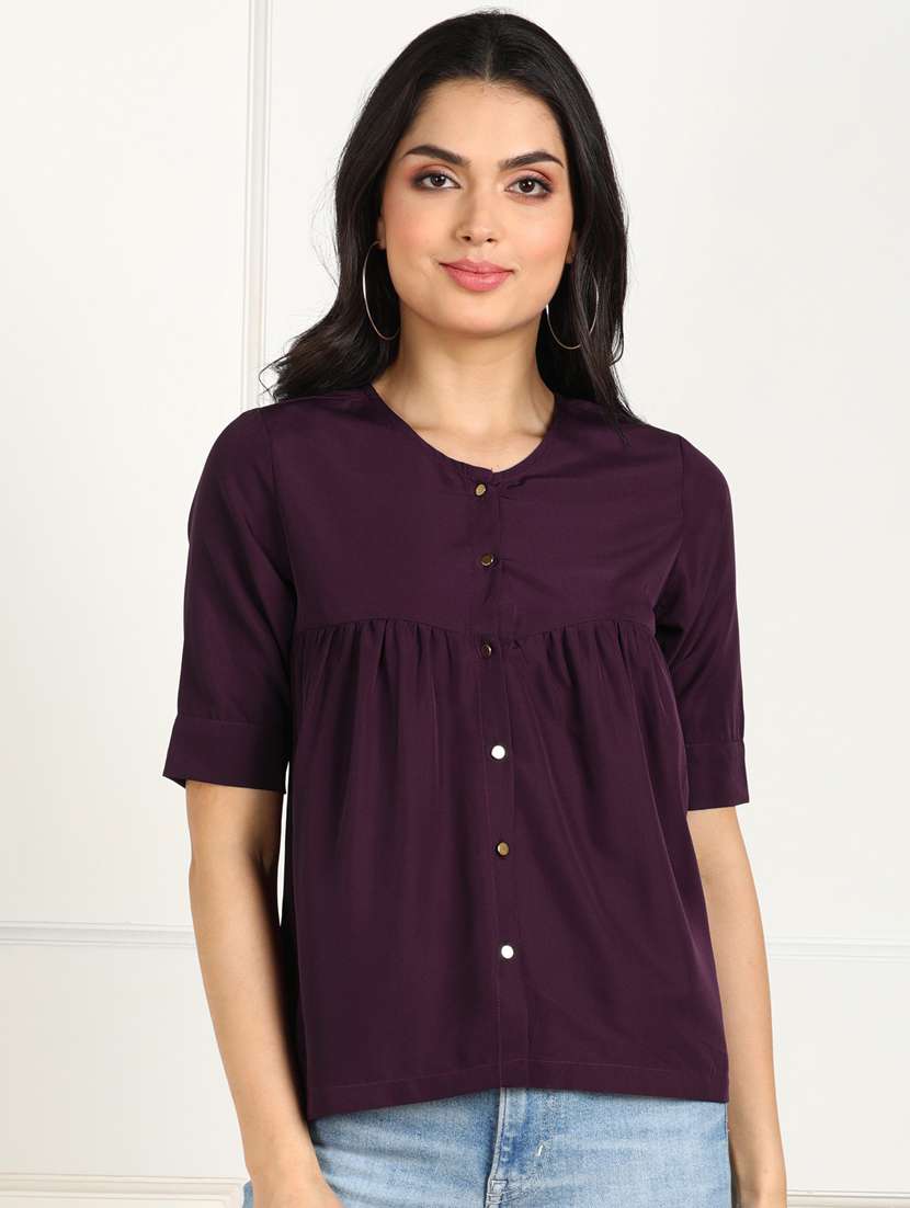 women's peplum round neck top