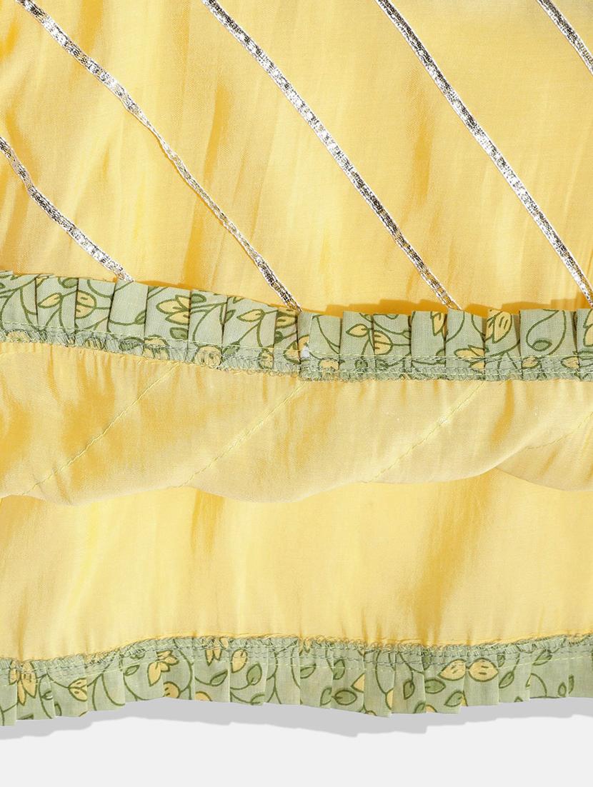 yellow silk blend dupatta bottom suit set - 18743099 - Standard Image - 4
