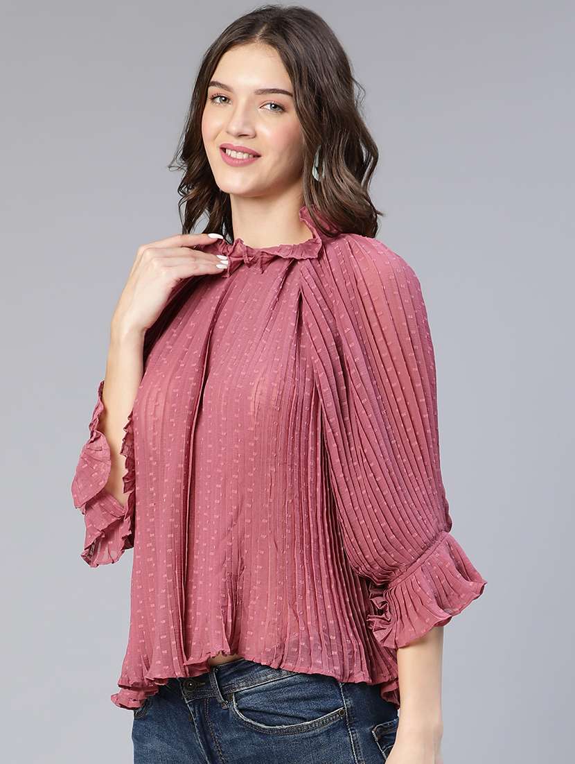 women's a line high neck top - 18743106 -  Standard Image - 1