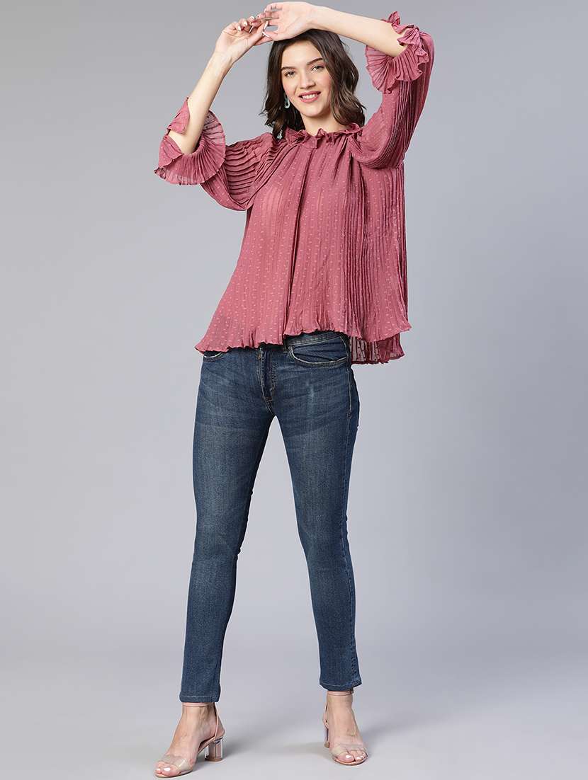 women's a line high neck top - 18743106 -  Standard Image - 4