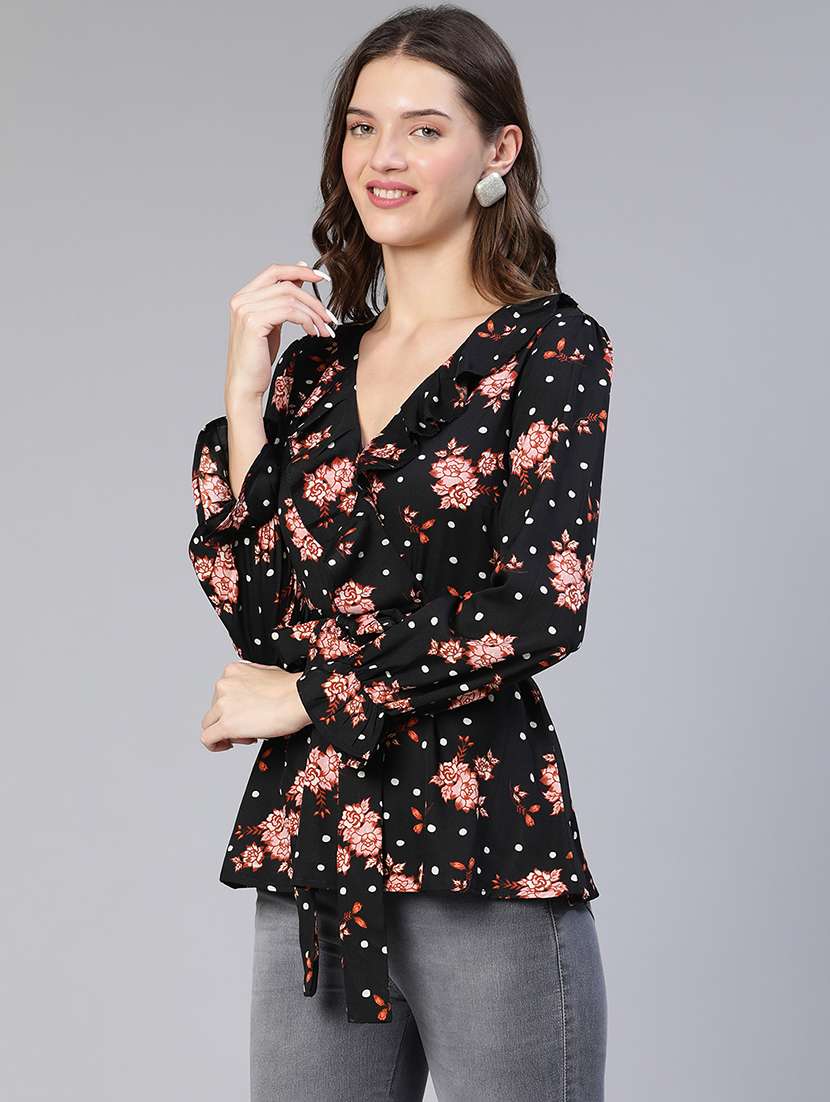 women's peplum v neck top - 18743112 -  Standard Image - 1