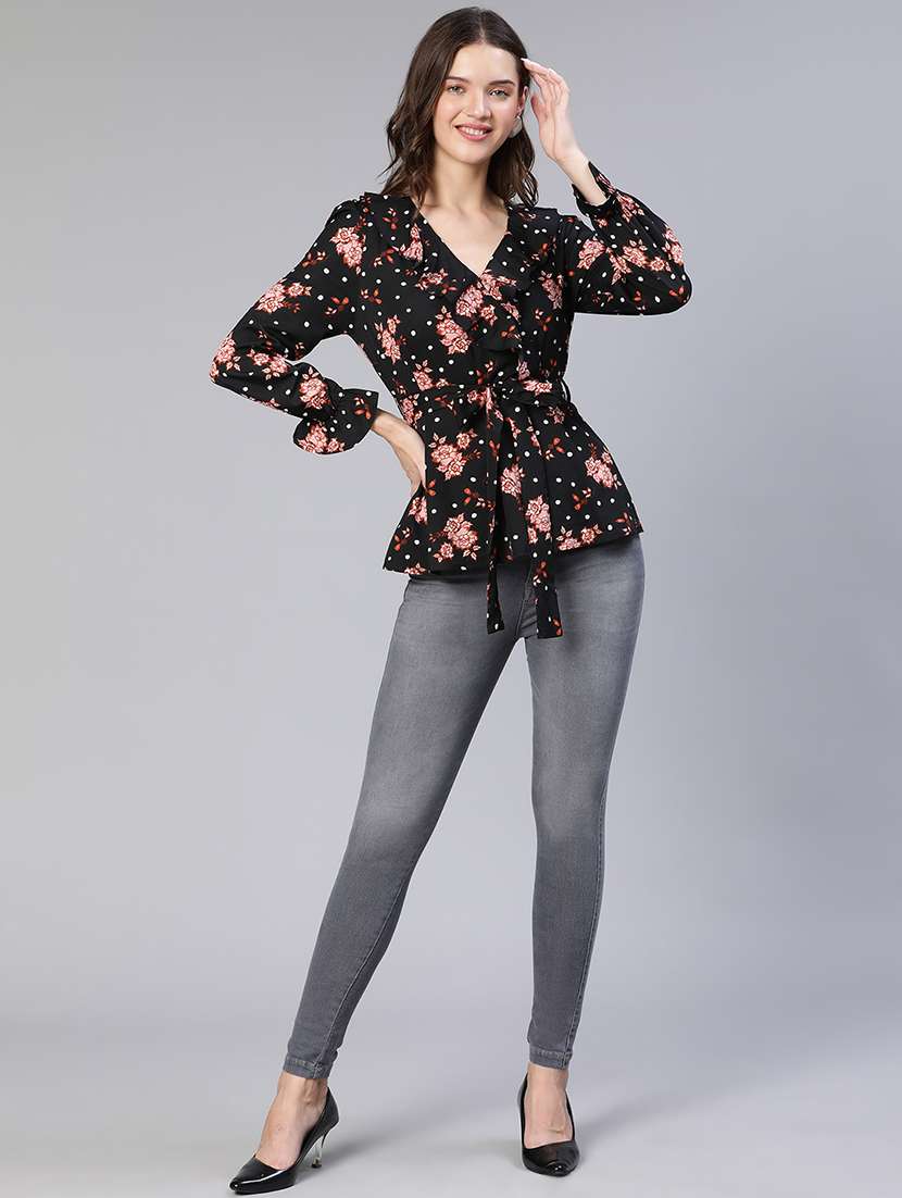 women's peplum v neck top - 18743112 -  Standard Image - 4